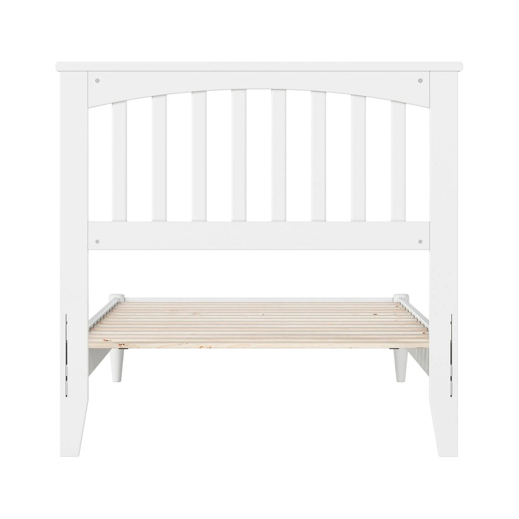 White Twin XL Solid Wood Low Profile Platform Bed T438