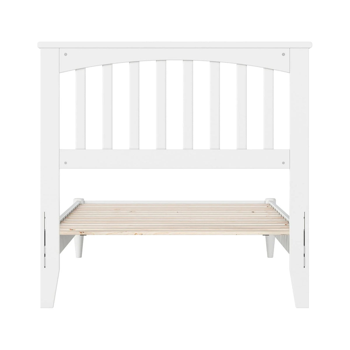 White Twin XL Solid Wood Low Profile Platform Bed T438