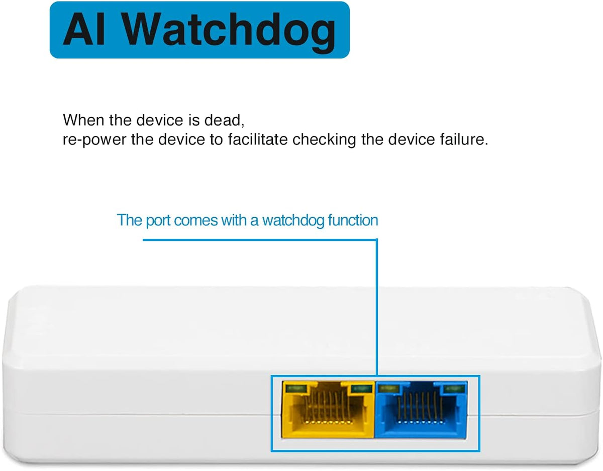 PoE Extend Switch, IEEE802.3af/at/bt, PoE++ BT Port 60W Output, Cascade 3-4 Times, Distance Extend 130M, Plug&Play W3744