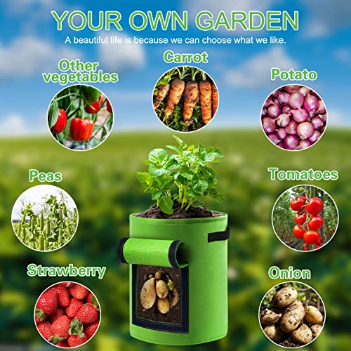 2 Pack 7 Gallon Potato Grow Bags with Handles and Access Flap Z675849