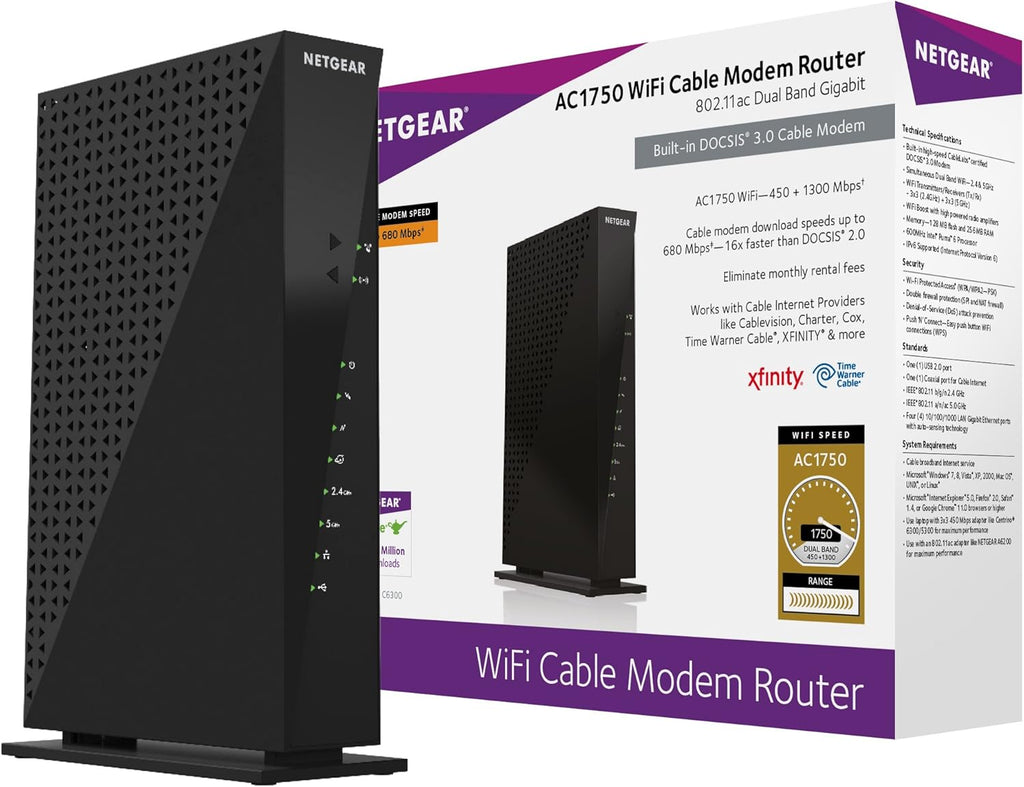 Cable Modem WiFi Router Combo, AC1900, DOCSIS 3.0 Y57899