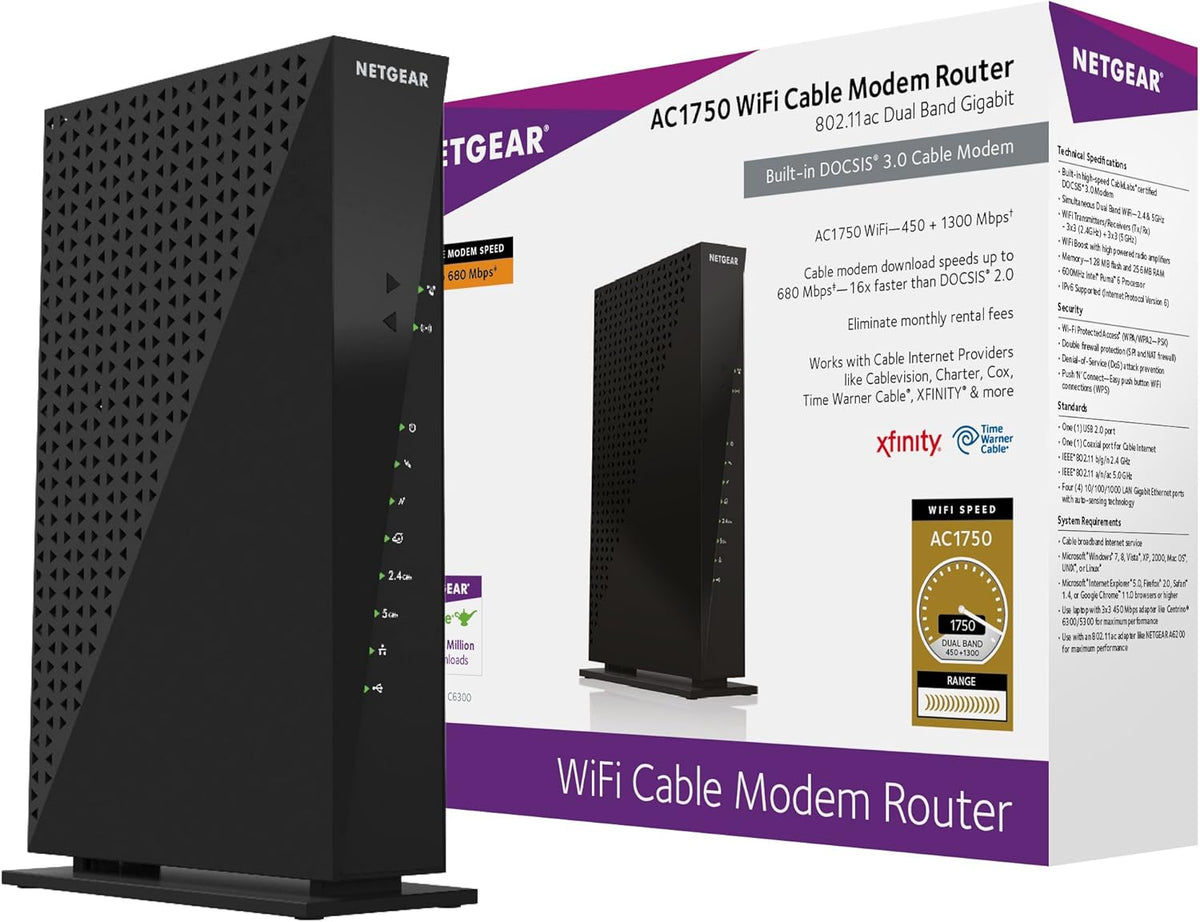 Cable Modem WiFi Router Combo, AC1900, DOCSIS 3.0 Y57899