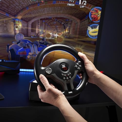 Steering wheel with pedals and gearshift paddles racing wheel O180