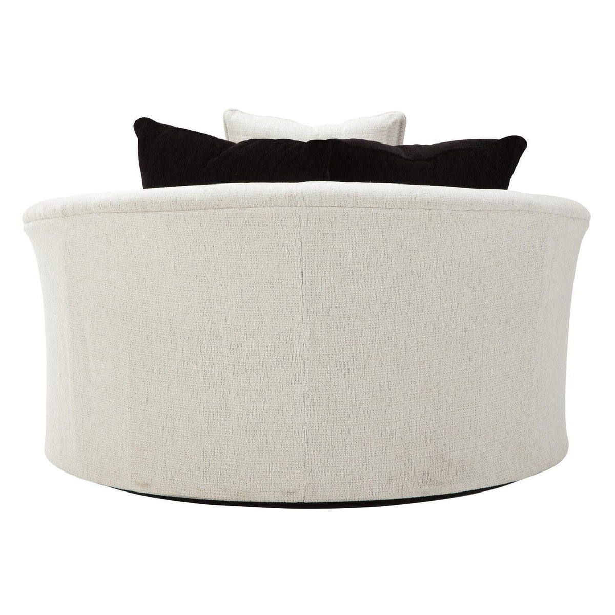 Off White Fabric Upholstered Oversized Swivel Chair X988