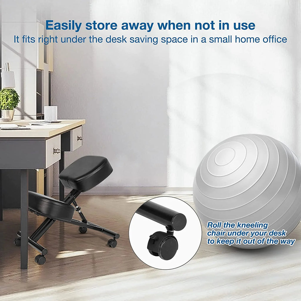 Ergonomic Kneeling Chair Adjustable Height Padded Knee Stool N6040