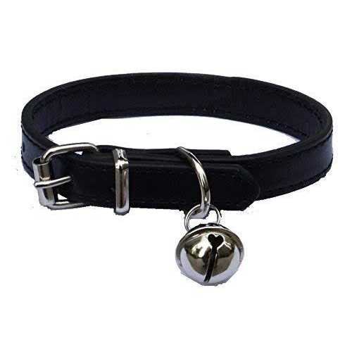 Adjustable Leather Pet Collar with Bell G7052