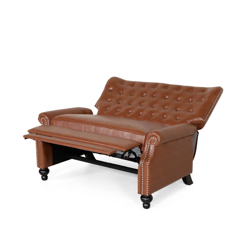 Oversized Faux Leather Recliner with Nailhead Trim M212