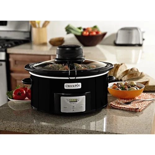 6-Quart Black Automatic Stirring Slow Cooker Z28729