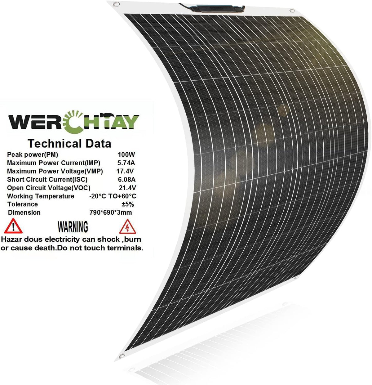 Flexible 100W 12V Monocrystalline Semi-Flexible Solar Panel Z218516