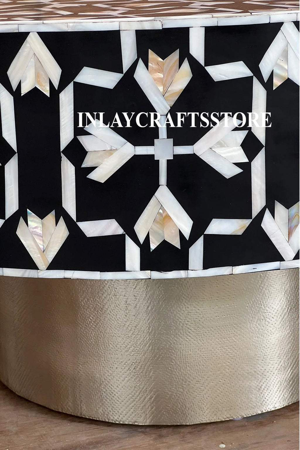 Black Mother of Pearl Round Coffee Table P370370