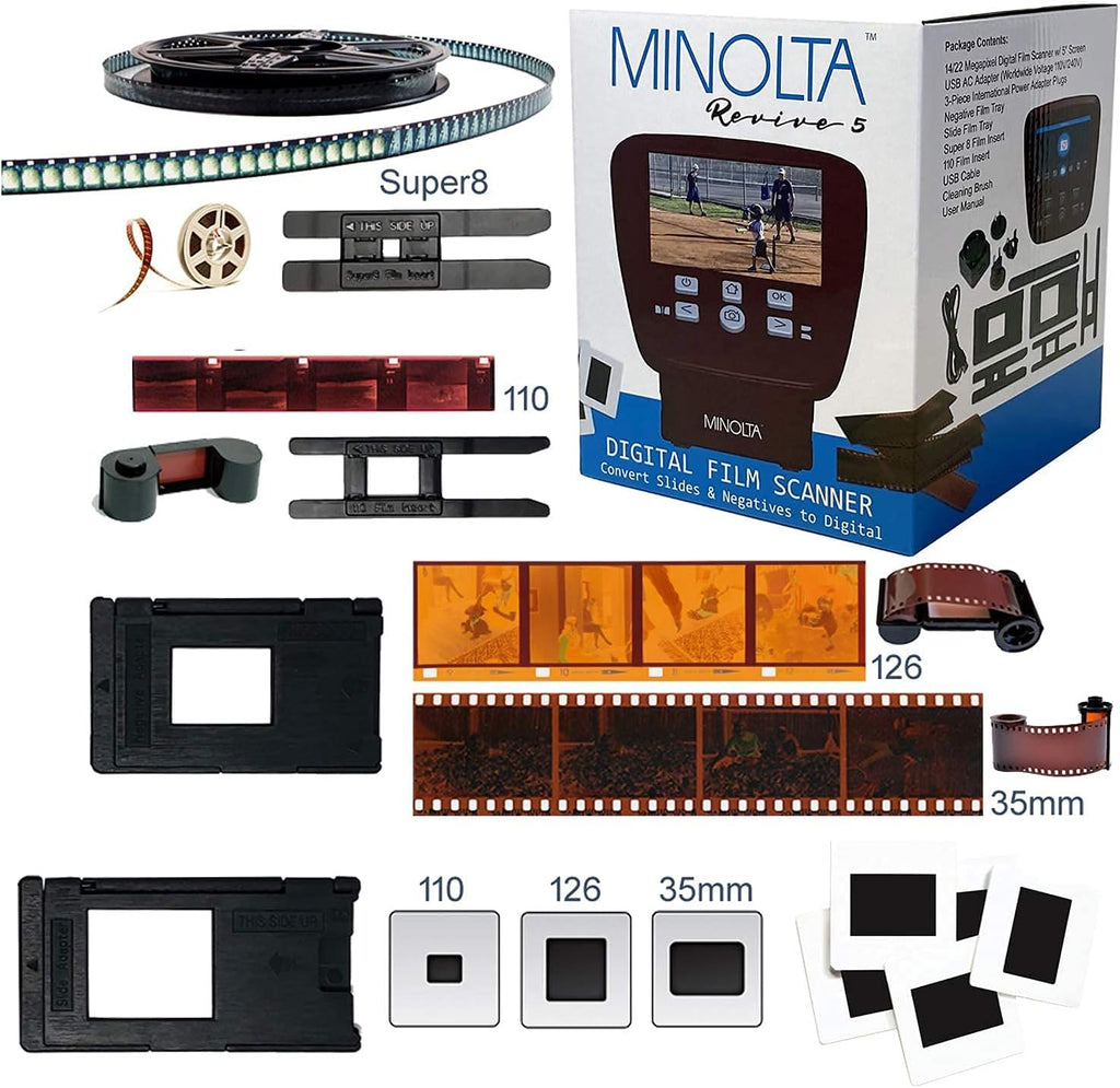 Film & Slide Scanner, 5 Screen, 22MP JPEG, 16GB SD Card G115520