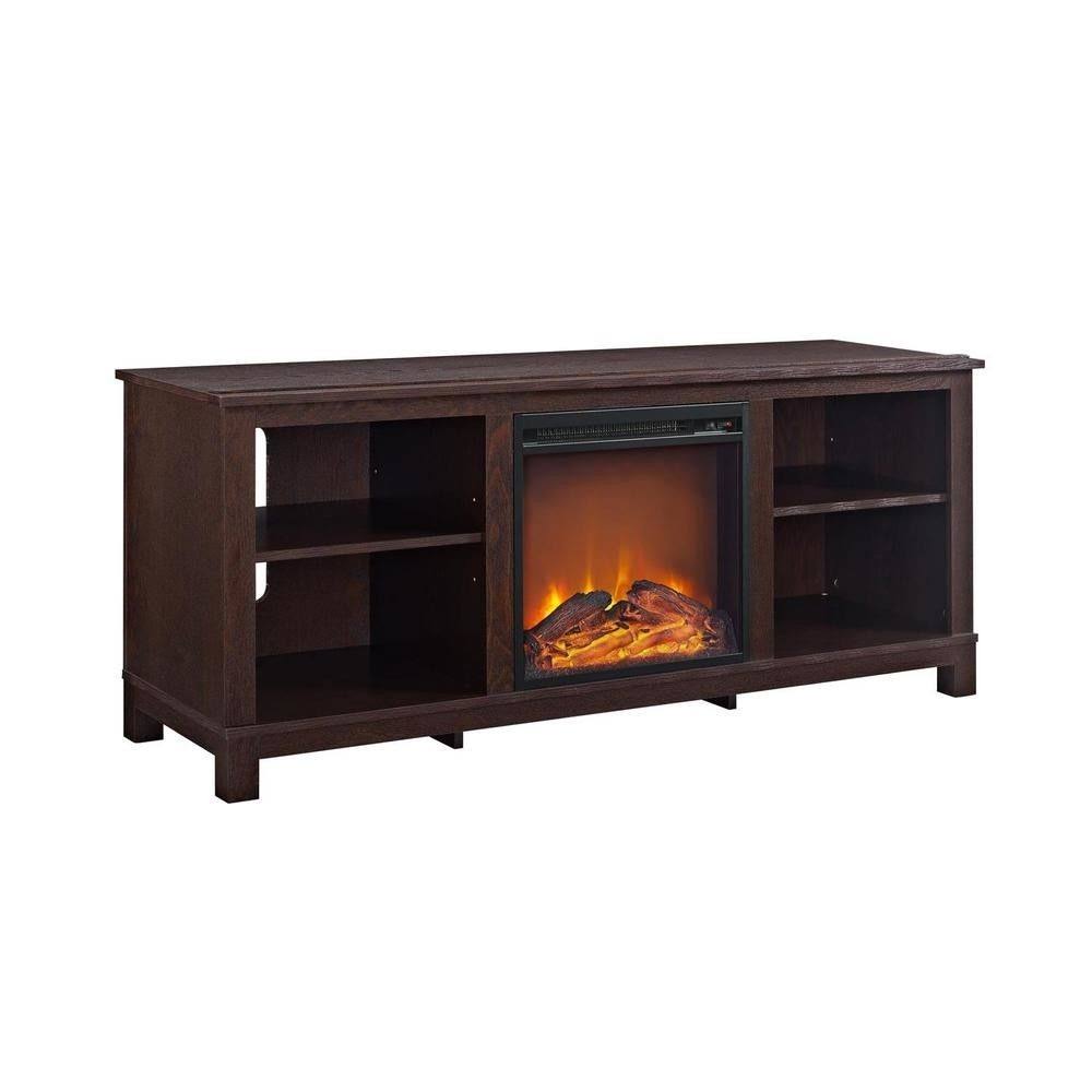 Espresso TV Console with Fireplace G635