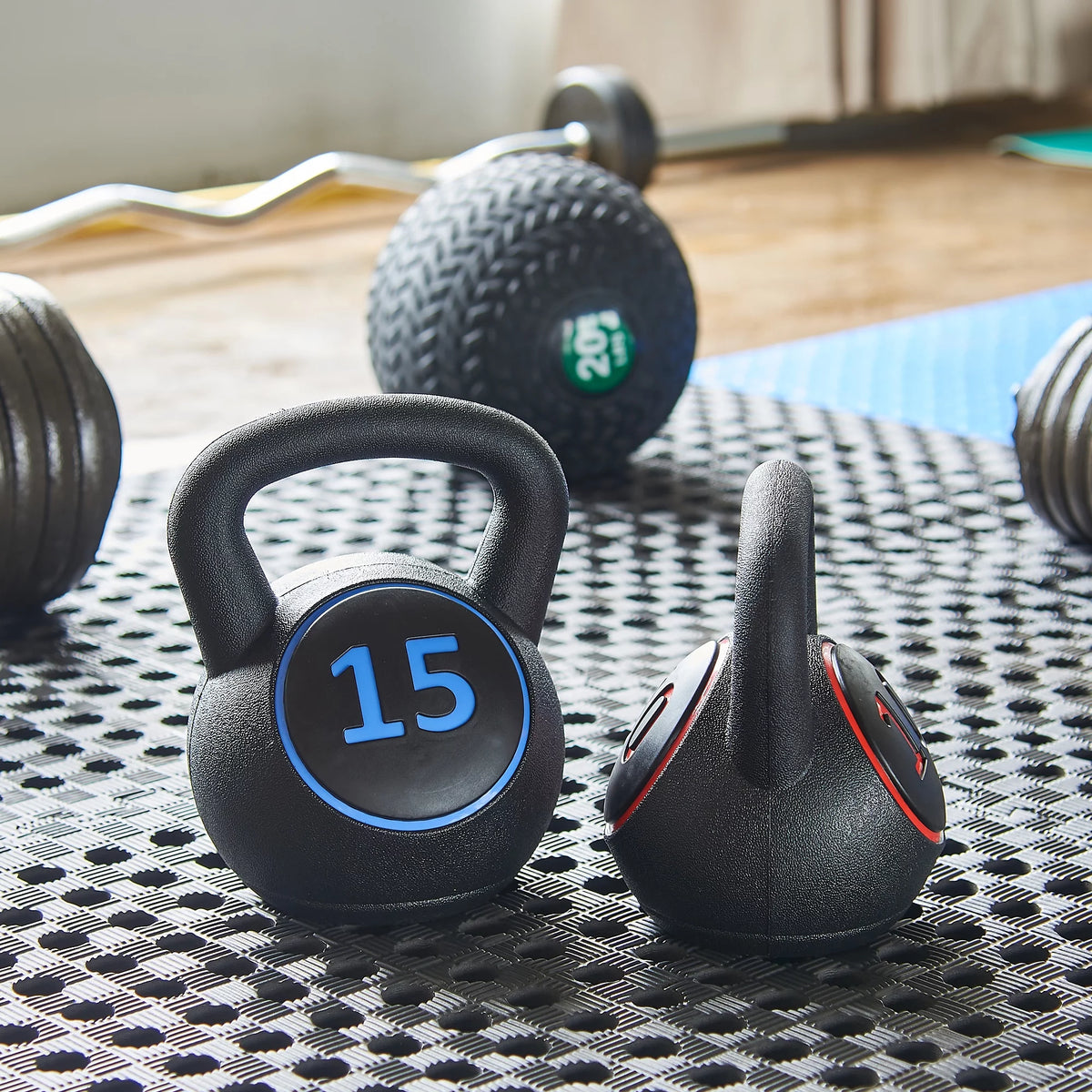 Wide Grip Kettlebell Set, 5lb 10lb 15lb H315590
