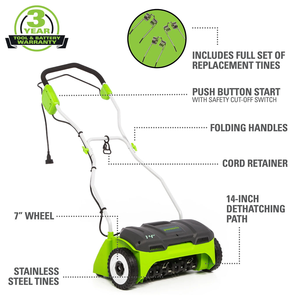 14 in. 10 Amp Corded Electric Dethatcher V530