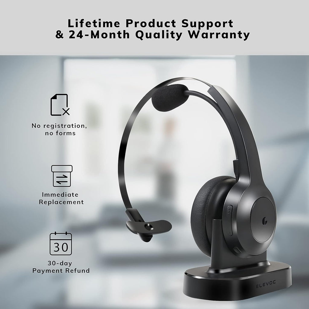 Bluetooth Headset with Microphone, AI Noise Cancelling, 35 Hrs Talk Time H885