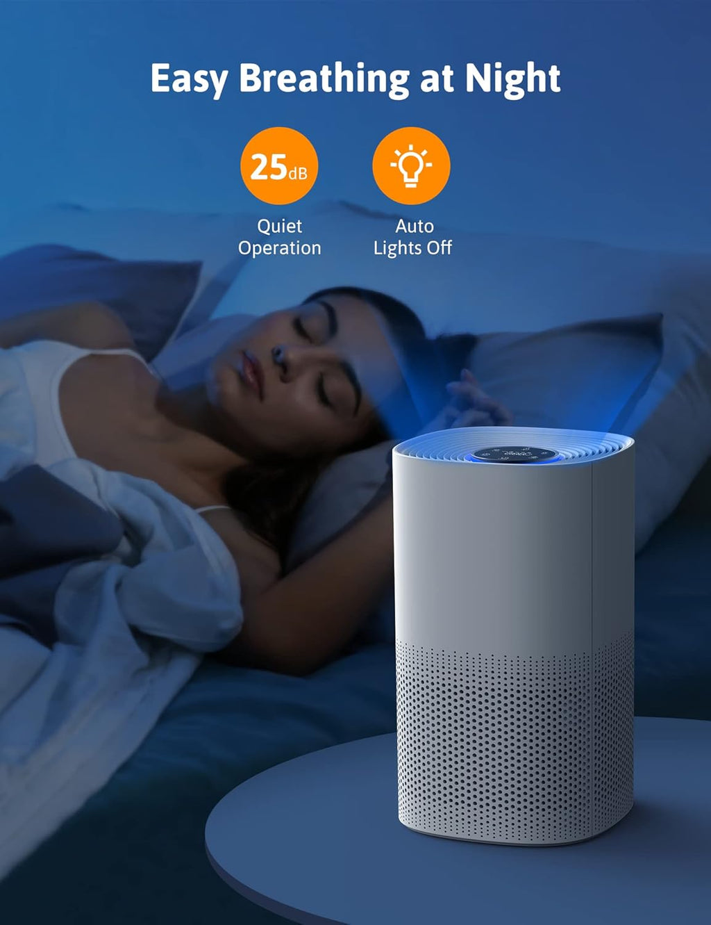 H13 HEPA Air Purifier with Auto Mode and Air Quality Sensor O7722