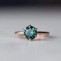 14k Rose Gold Teal Sapphire Ring K23506