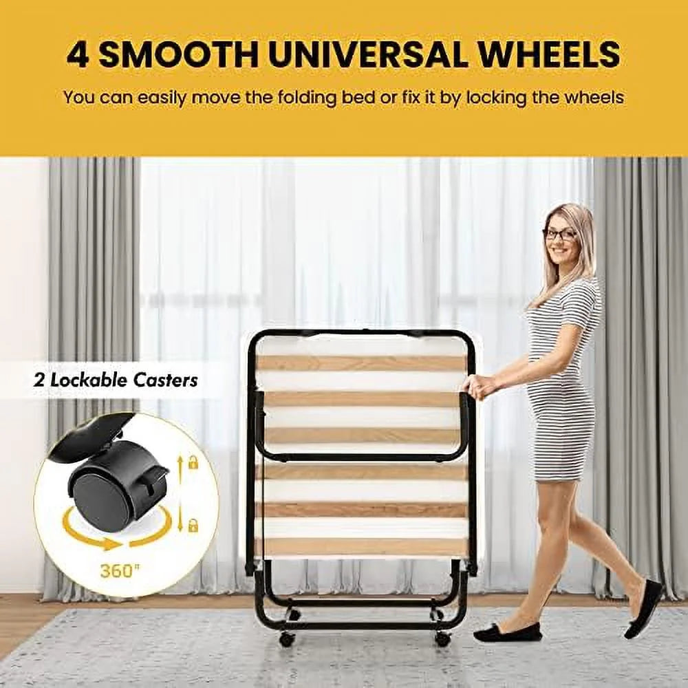 Folding Bed with 4 Inch Memory Foam Mattress N250646