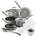 19-Piece Sea Salt Gray Nonstick Cookware Set with Containers L681