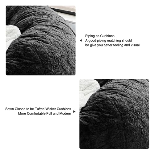 Black 6FT Embroidered Bean Bag Chair Cover I6611