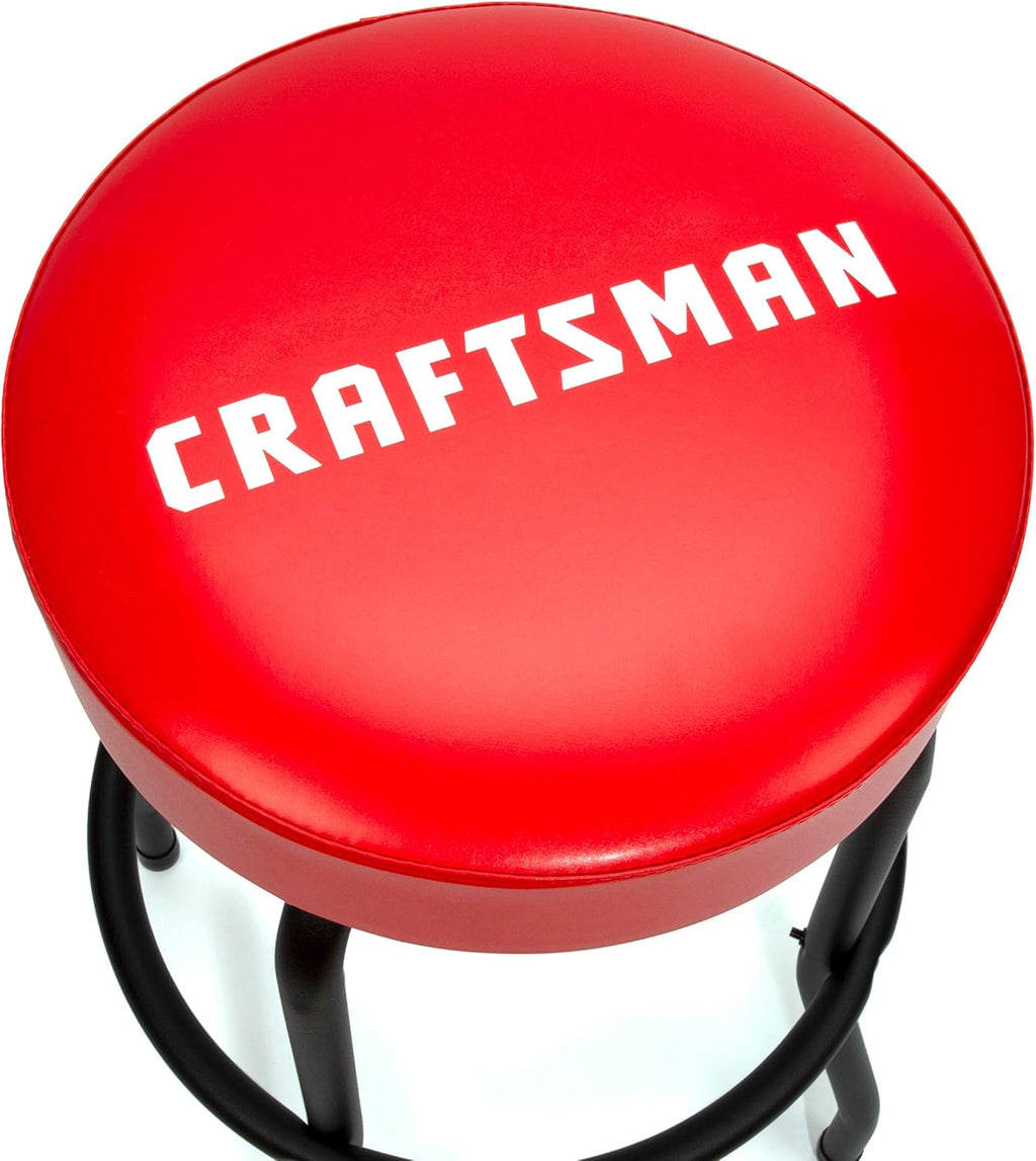 Adjustable Height Work Shop Stool with Padded Vinyl Seat P77149