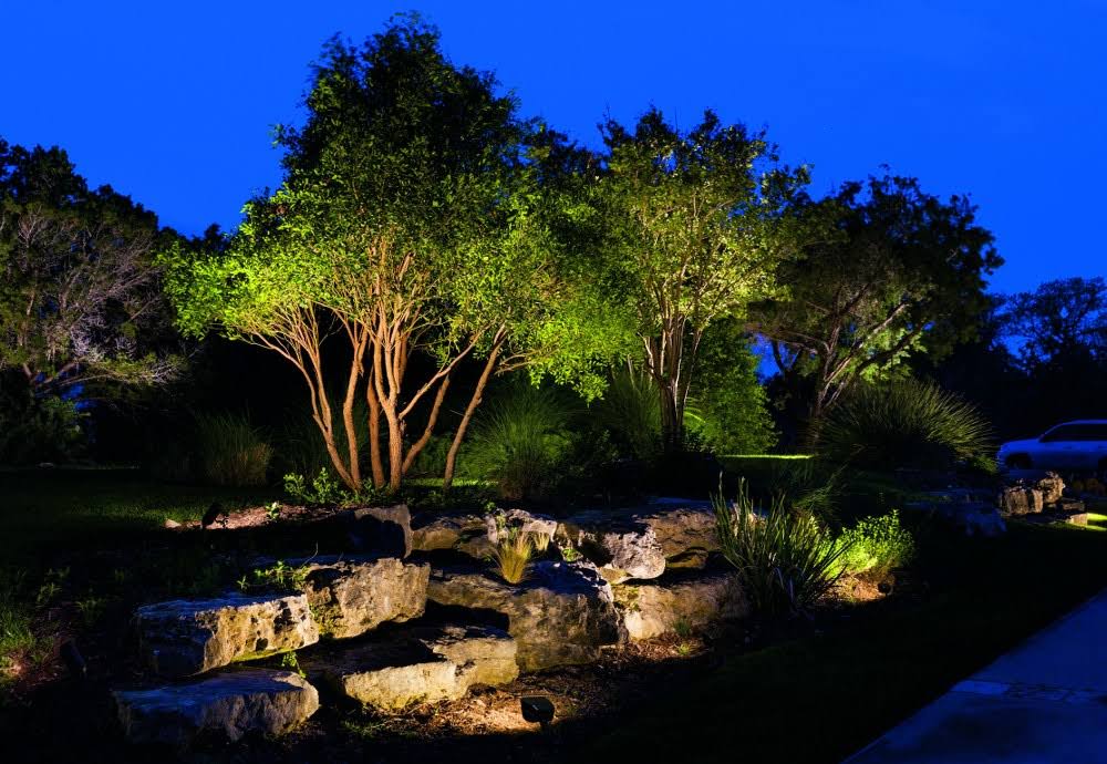 Textured Black Landscape Light S7535