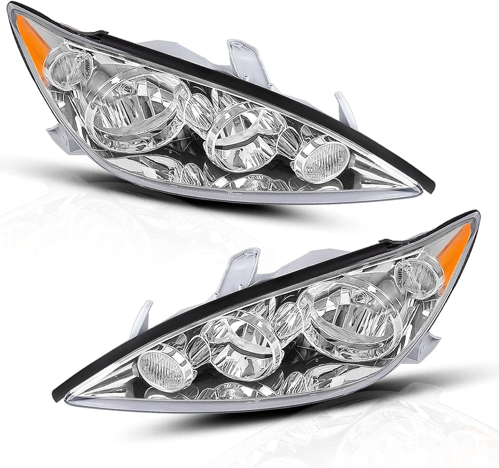 Headlight Assembly Compatible with 2005-2006 Camry Black Housing Clear Lens K720502
