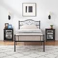 3-Piece Bedroom Set Metal Bed Frame and 2 Nightstand U184