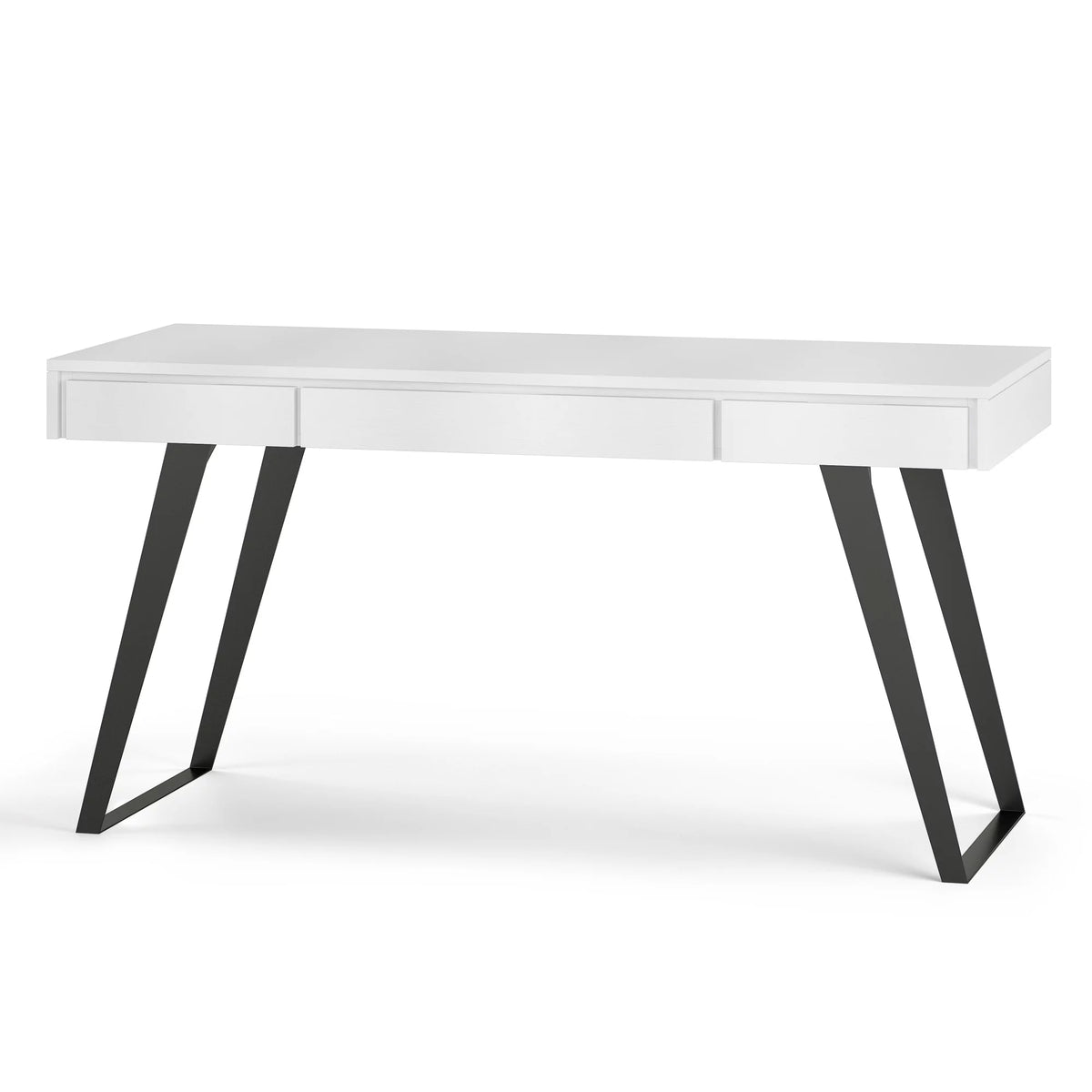 Distressed White Wood Desk with Keyboard Tray W1454