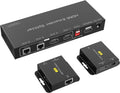 HDMI Extender Splitter 1x2 165ft/50m Over Cat5e/Cat6/7 with 2 Loop-Out Local Display Repeater Balun Ethernet Sender Transmitter Receiver Support 1080P@60HZ 3D EDID POC Pack of 2 Q645