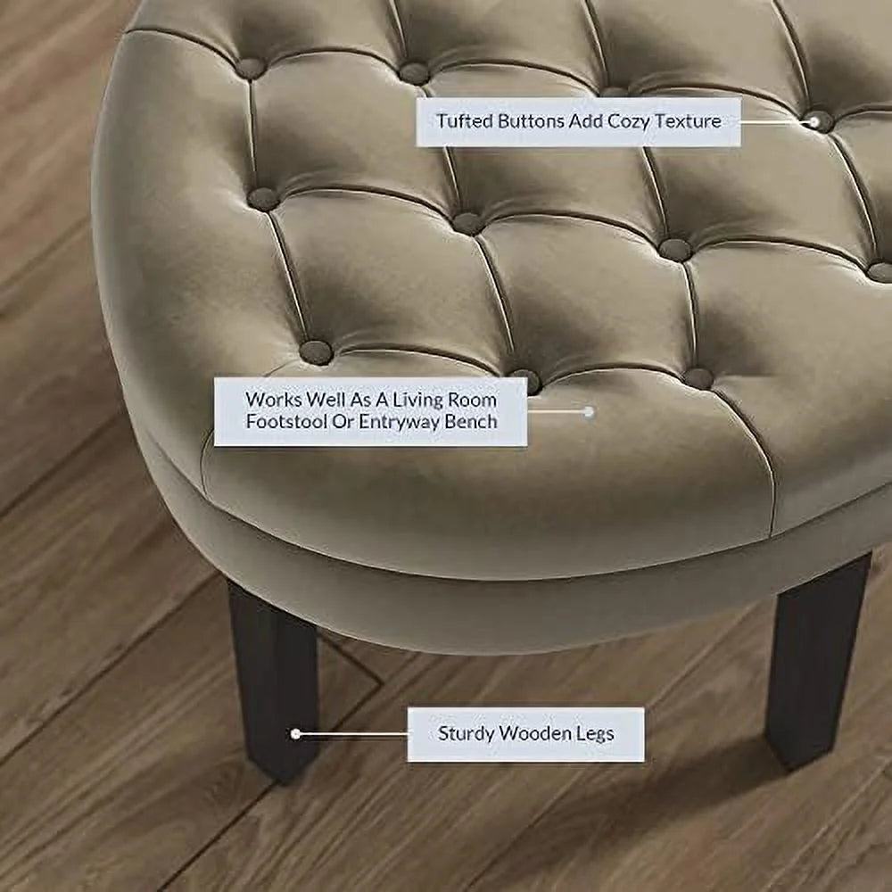 Light Brown Upholstered Ottoman Bench K240