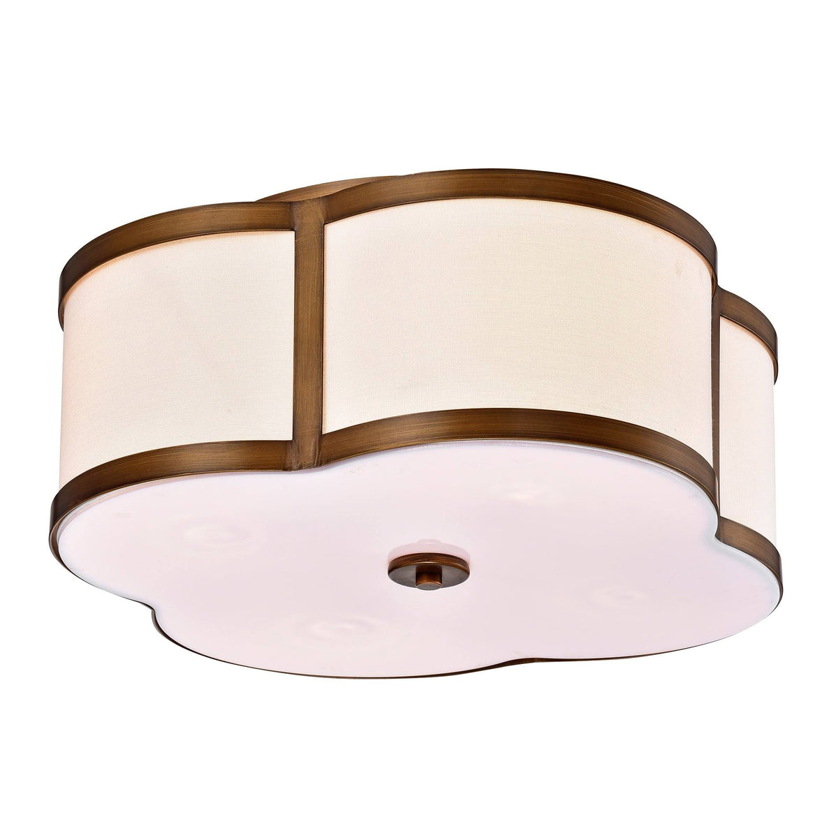 Antique Brass 4-Light Flush Mounted Ceiling Lamp J62370