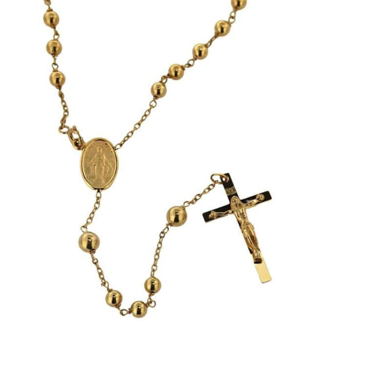22 inches Solid Gold Rosary Necklace K815