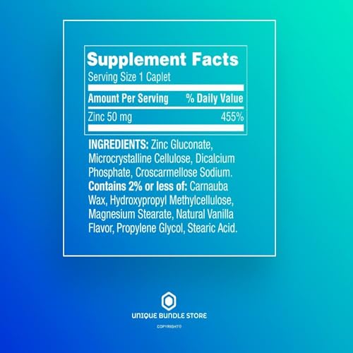 200 Caplets Zinc 50mg Dietary Supplement (Pack of 3) I95903