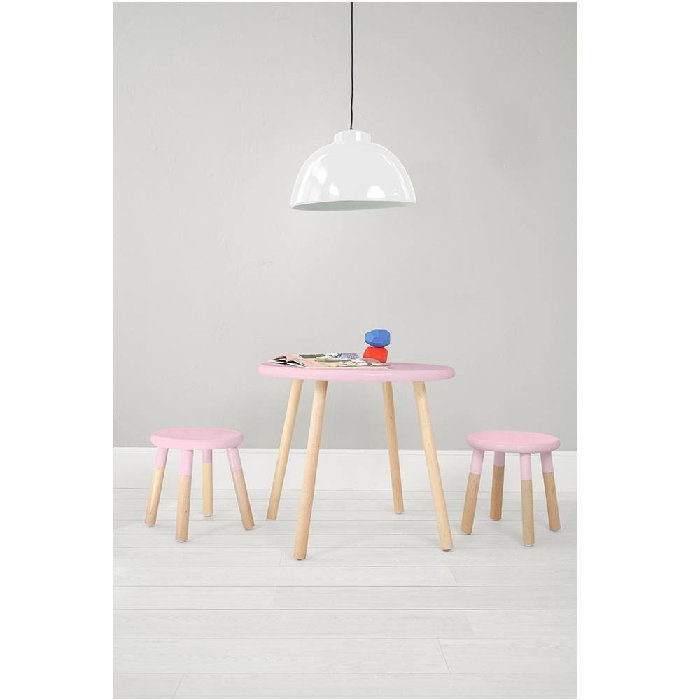 30x22 Round Kids Table in Maple/Pink F307979