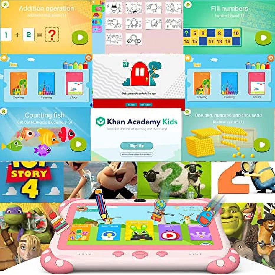 Pink 7 inch Android Kids Tablet 32G K396