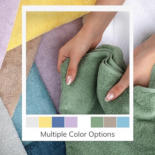 6 Pcs 100% Turkish Cotton Bath Towel Set Green V259030