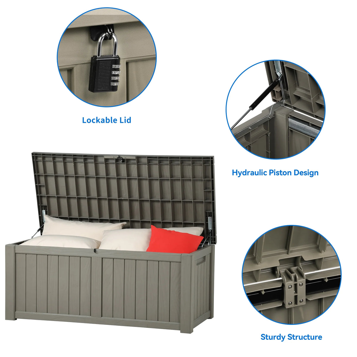 120 Gallon Weatherproof Outdoor Storage Deck Box G854