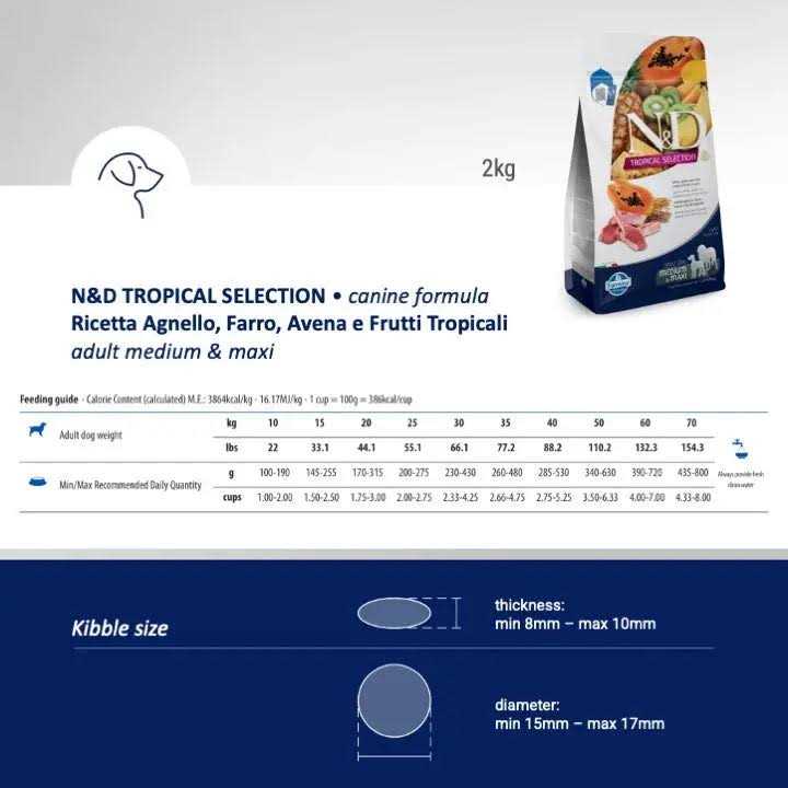 Lamb Spelt Oats and Tropical Fruits Adult Medium Maxi 4.4 lbs R141