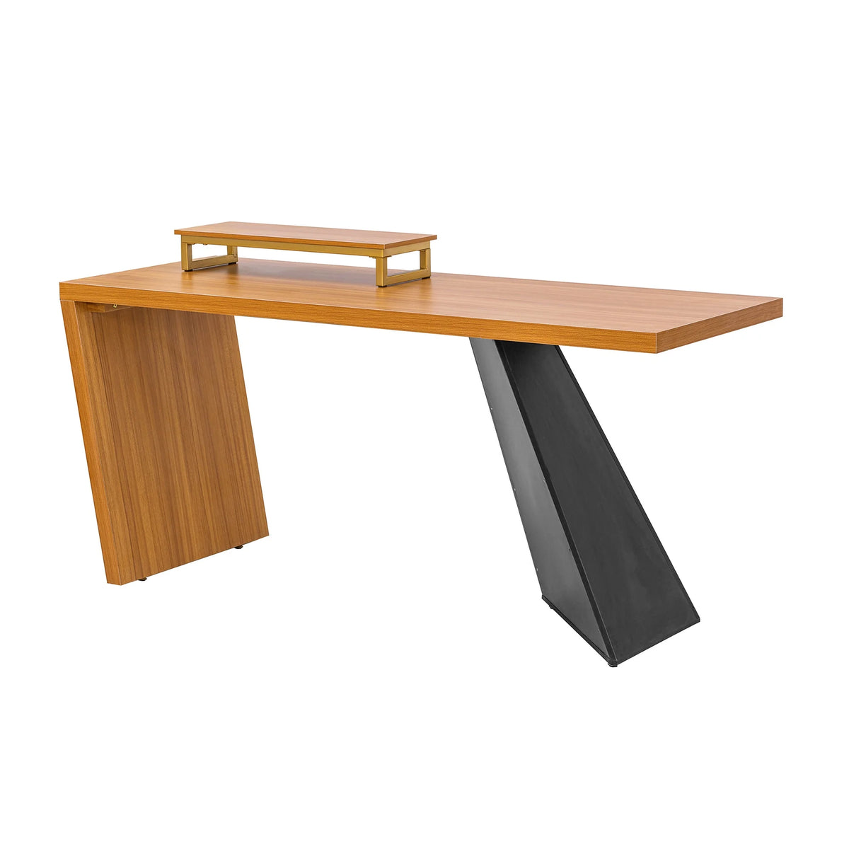 63" Rustic Industrial Wooden Writing Desk with Monitor Stand N849559