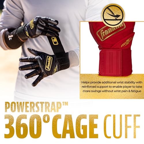 MLB Batting Gloves - Durable Full Wrap Cage Practice Gloves - Heavy Duty Leather J5189