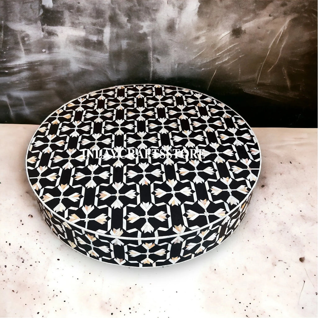 Black Mother of Pearl Round Coffee Table P370370