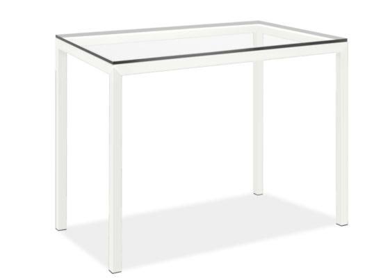 Clear Tempered Glass Bar Table with White Base O20653