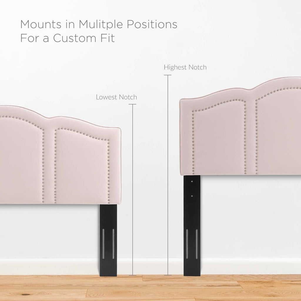 King/California King Pink Velvet Headboard E6547