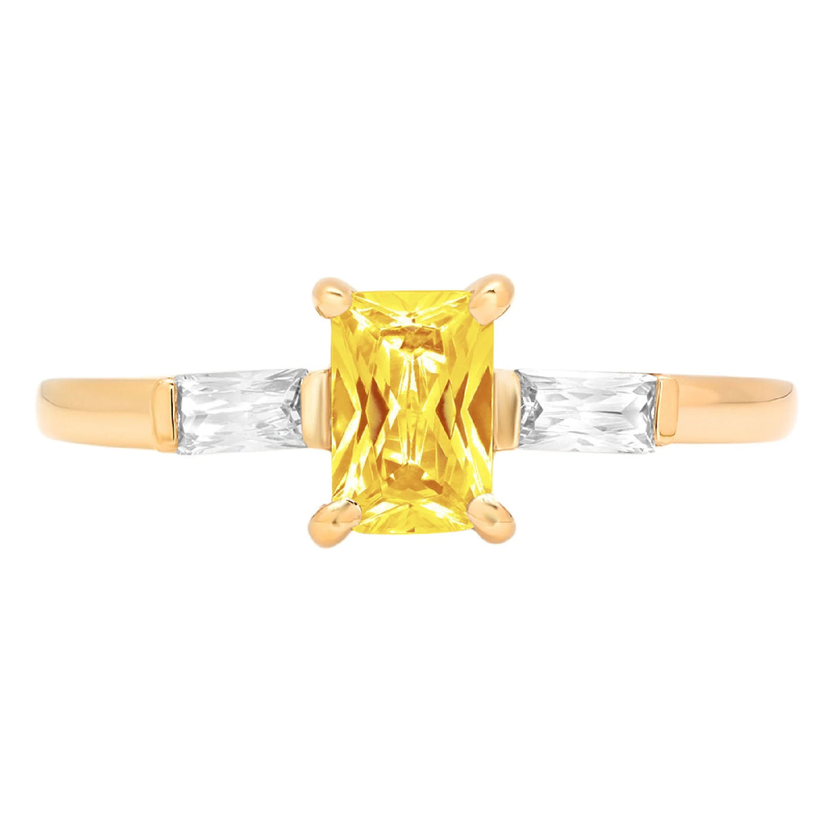 14k yellow gold 3 stone ring size 7 G75580