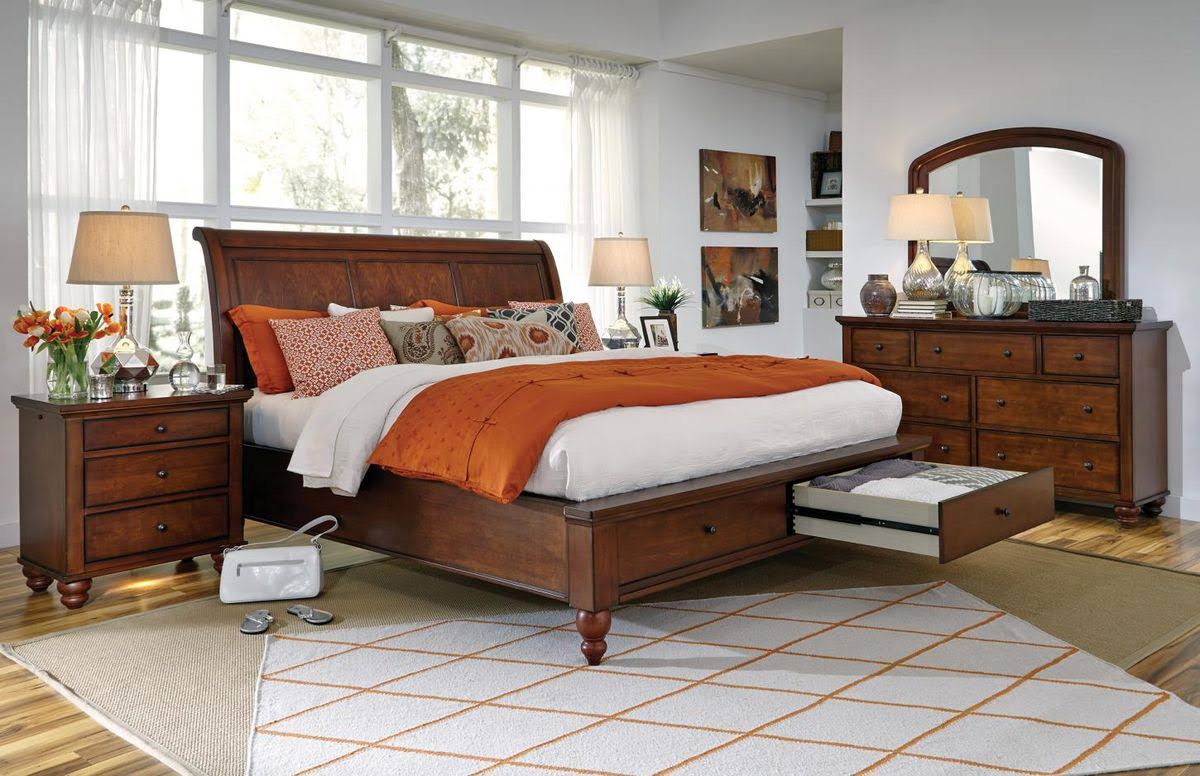 Brown Cherry Nightstand H3034