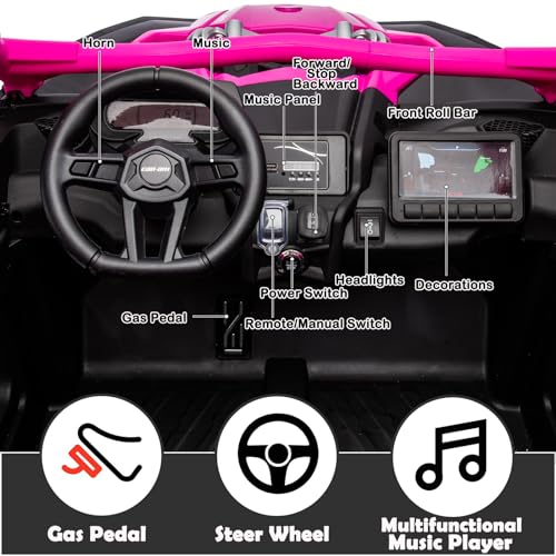 Blue 2 Seater 24V 4WD Electric Ride On Car with Remote Control Y41864