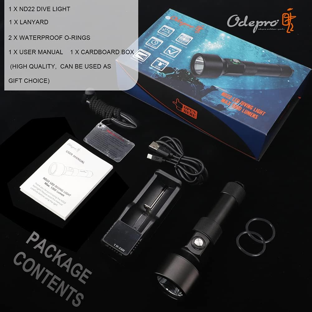 1300 Lumens IPX-8 Waterproof Dive Light M444284