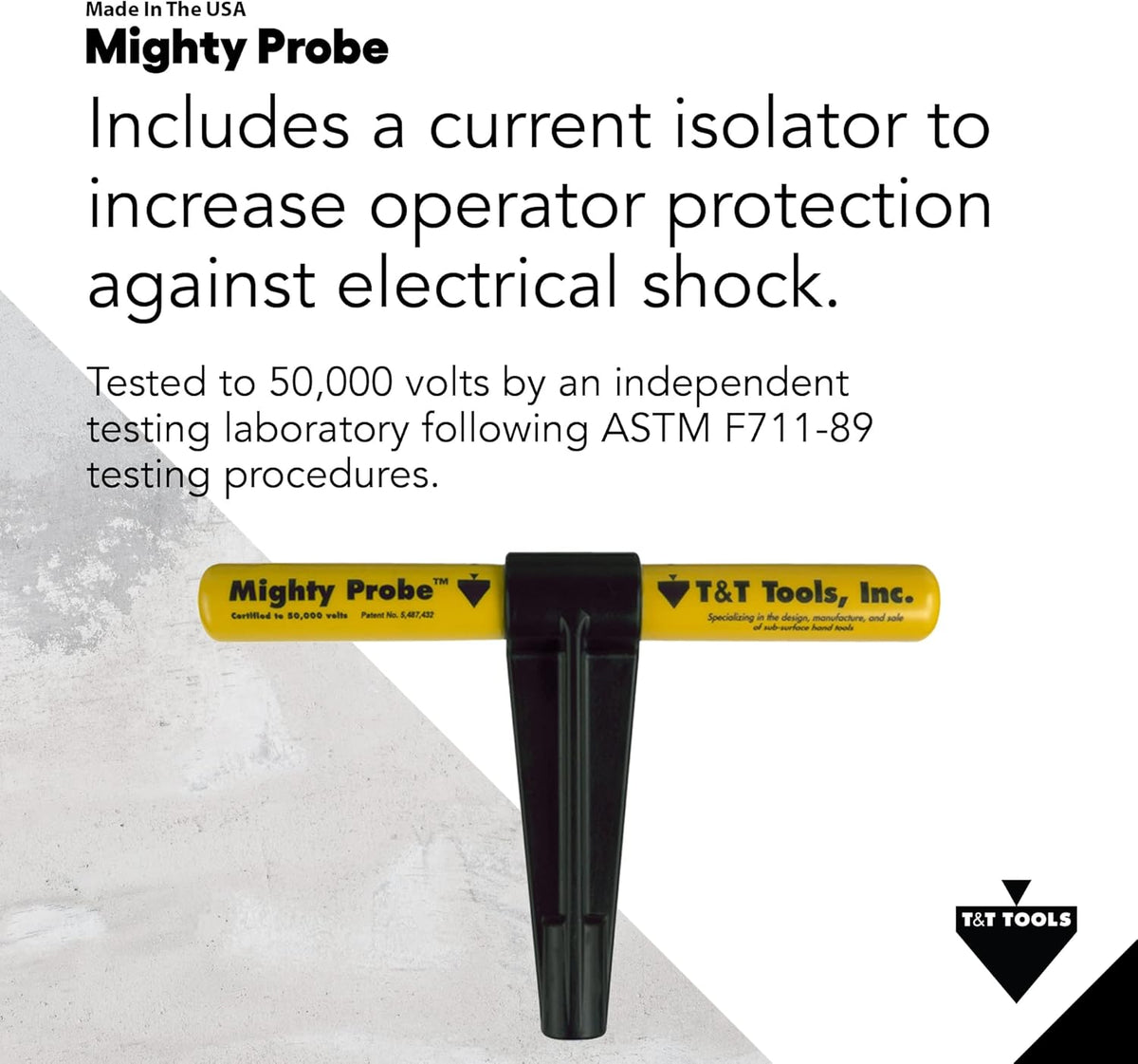 Insulated Metal Soil Probe with T-Handle Steel Rods Y4373