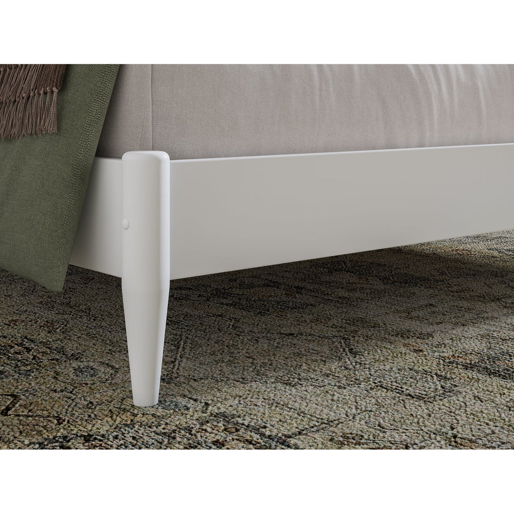 Twin XL Wood Low Profile Platform Bed in White O1047